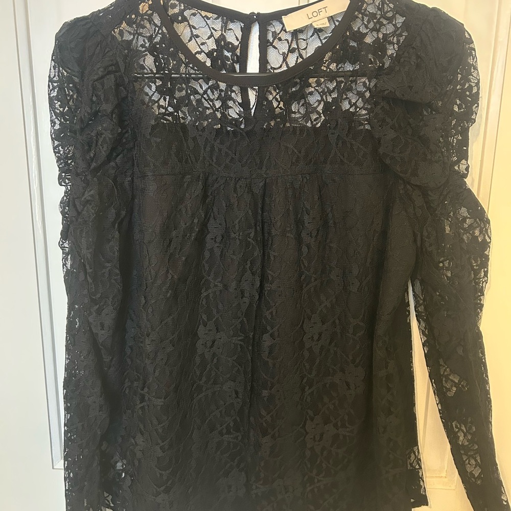 LOFT Black Lace Women's Top